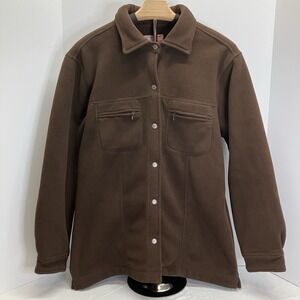 Lady Hathaway Womens Dark Brown Chamois Shacket Shirt Jacket‎ Size L